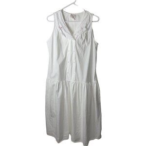 Llise Stevens Vintage Womans Nightgown Size Medium White Embroidered Drop Waist